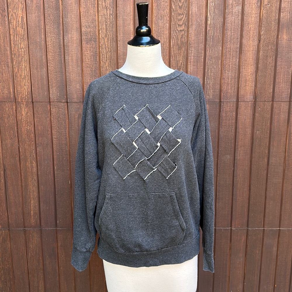 Vans heather grey crew neck sweatshirt with woven detail size XL